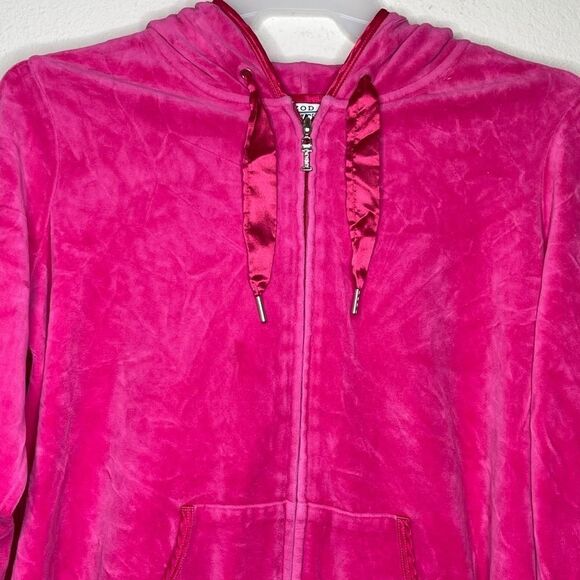 Izod Movement Velour Hoody Jacket Pink - Picture 9 of 11